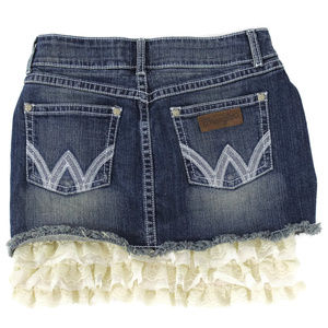 Wrangler Size 0 Jean Skirt Lace Ruffle